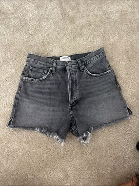 Agolde Black High-Rise Denim Cutoff Shorts
